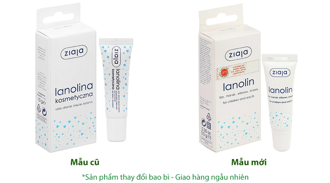 Sáp dưỡng da Ziaja Lanolina Kosmetyczna dưỡng ẩm, làm dịu da tuýp 10g - 